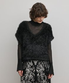 GRACE CONTINENTAL ラメフェザーベスト