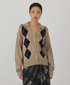 GRACE CONTINENTAL アーガイルニットカーディガン