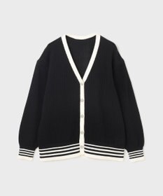 GRACE CONTINENTAL メッシュラインニットカーディガン