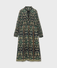 GRACE CONTINENTAL ハイネックボウタイプリントワンピース