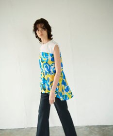 GRACE CONTINENTAL ペイントカラープリントトップ