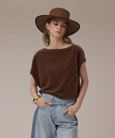 GRACE CONTINENTAL ベロアルーズカットトップ ベージュ