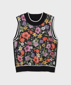 GRACE CONTINENTAL フラワープリントニットトップ