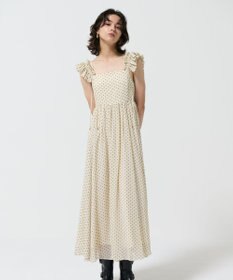 GRACE CONTINENTAL ドットジャガードノースリーブワンピース キナリ