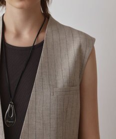 GRACE CONTINENTAL ストライプノーカラージレ