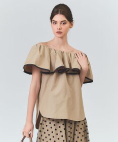 GRACE CONTINENTAL ラッフルトリミングブラウス ベージュ