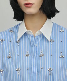GRACE CONTINENTAL ビジューノースリーブシャツ