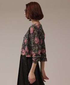 GRACE CONTINENTAL ローズプリントニットカーディガン