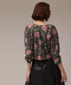 GRACE CONTINENTAL ローズプリントニットカーディガン