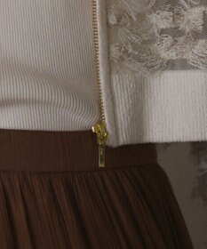 GRACE CONTINENTAL フリンジニットzipカーディガン