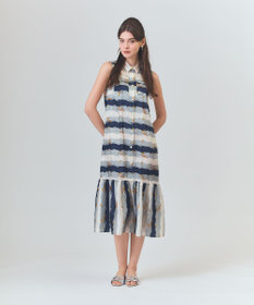 GRACE CONTINENTAL ロープボーダーワンピース ネイビー