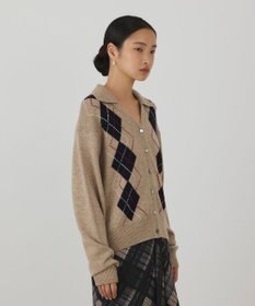 GRACE CONTINENTAL アーガイルニットカーディガン