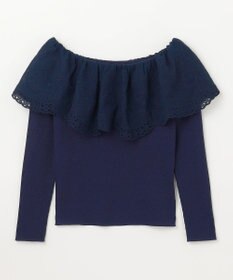 GRACE CONTINENTAL カットワークリブニットトップ