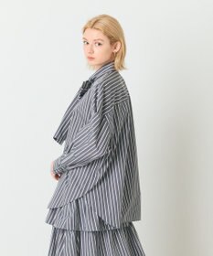 GRACE CONTINENTAL ストライプビッグボウブラウス