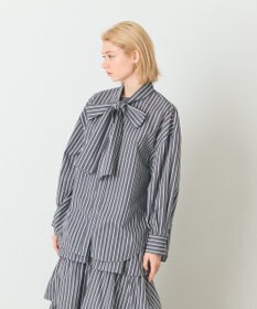 GRACE CONTINENTAL ストライプビッグボウブラウス