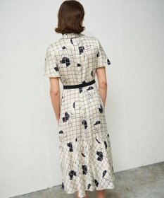 GRACE CONTINENTAL ラインフラワーシャツドレス