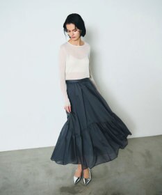 GRACE CONTINENTAL ティアードボリュームスカート グレー