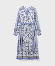 GRACE CONTINENTAL フラワーパネルプリントワンピース