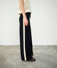 GRACE CONTINENTAL バイカラーニットパンツ ブラック