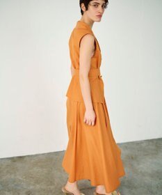 GRACE CONTINENTAL リネンタッチタックフレアスカート