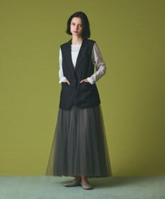 GRACE CONTINENTAL チュールボリュームスカート グレー