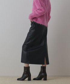 GRACE CONTINENTAL フェイクレザータイトスカート ブラック
