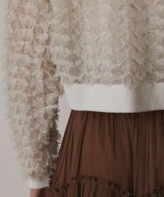 GRACE CONTINENTAL フリンジニットzipカーディガン