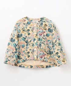 GRACE CONTINENTAL フラワージャガードノーカラージャケット