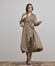 GRACE CONTINENTAL カシュクールバルーンワンピース ブラウン