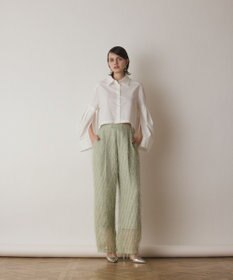 GRACE CONTINENTAL フリンジワンタックパンツ