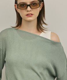 GRACE CONTINENTAL ラメリブクルーニットトップ