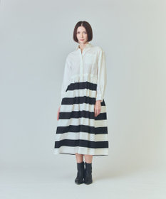 GRACE CONTINENTAL ボーダーコンビシャツワンピース
