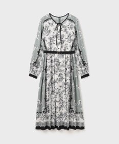 GRACE CONTINENTAL フラワーパネルプリントワンピース