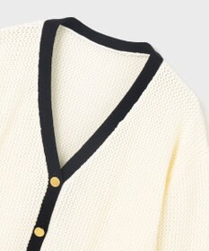 GRACE CONTINENTAL メッシュラインニットカーディガン