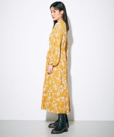 GRACECONTINENTAL フラワープリントティアードワンピース　ボルドー フラワープリントティアードワンピース / GRACE CONTINENTAL