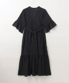 GRACE CONTINENTAL ヤシ柄カットワークワンピース