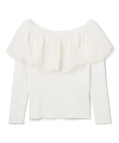 GRACE CONTINENTAL カットワークリブニットトップ