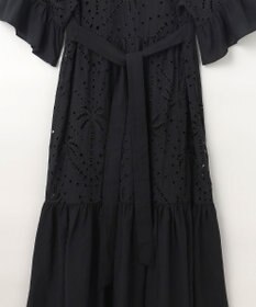 GRACE CONTINENTAL ヤシ柄カットワークワンピース