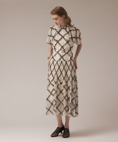 GRACE CONTINENTAL チェックプリントプリーツワンピース