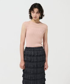 GRACE CONTINENTAL リブシアーニットトップ ピンク