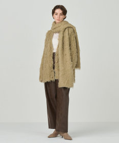 GRACE CONTINENTAL クラッシュレザーエッグパンツ ブラウン