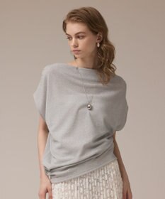 GRACE CONTINENTAL ラメドレープカットトップ シルバー