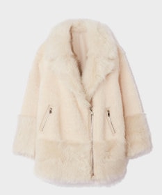 GRACE CONTINENTAL ムートンライダースコート