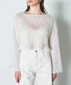 GRACE CONTINENTAL ラメフリンジカットトップ