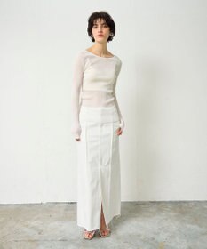 GRACE CONTINENTAL ラメシアーリブニットトップ