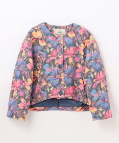 GRACE CONTINENTAL フラワージャガードノーカラージャケット