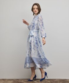 GRACE CONTINENTAL フラワープリントティアードワンピース