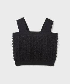 GRACE CONTINENTAL フリンジニットベアトップ