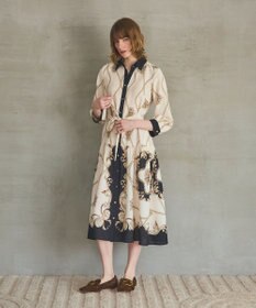 GRACE CONTINENTAL スカーフプリントシャツワンピース