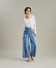 GRACE CONTINENTAL 切替ワイドデニムパンツ
